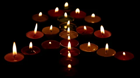 Pine shape of candles Stock Footage 35625074