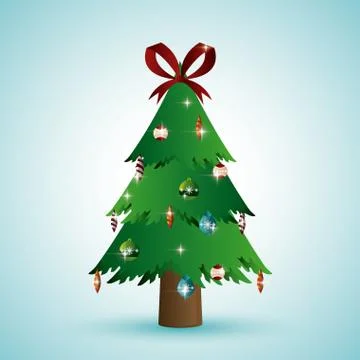 Pine tree and gift icon. Merry Christmas design. vector graphic イラスト素材