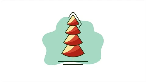 Pine tree animation cartoon video. nature tree motion graphic design Stock Footage 263332512