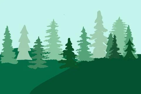 Pine Tree Background Vector Stock Illustration