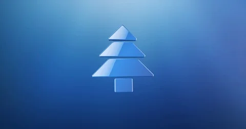 Pine Tree Blue 3d Icon Stock Footage 69806656