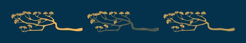Pine tree branches design elements collection 스톡 일러스트