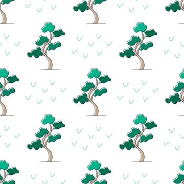 Pine tree cartoon background vector illustration 스톡 일러스트