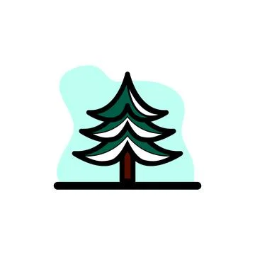 Pine Tree Concept Icon Vector Illustration Design Stock Illustration