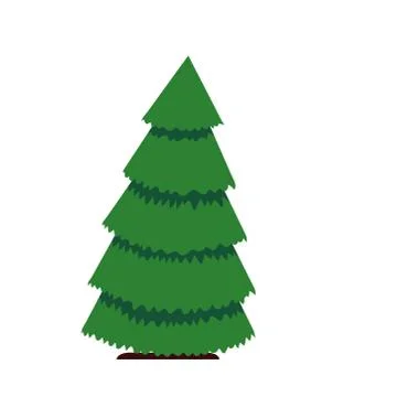 Pine tree decoration icon isolated design Illustrazione stock