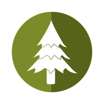Pine tree forest camping icon button shadow 스톡 일러스트