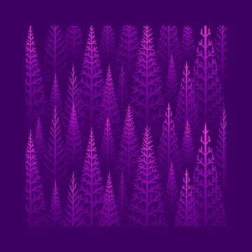 Pine tree forest illustration Stock Illustration