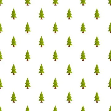 Pine tree forest seamless pattern for winter holidays Stock Illustration