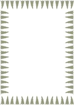 Pine tree forest simple frame. Nature template to write text matter. Tree ele Illustrazione stock