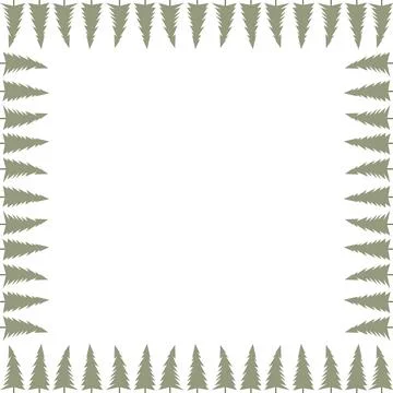 Pine tree forest simple square frame. Nature template to write text matter. T イラスト素材