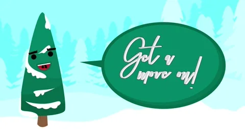 Pine Tree with Get a move on! text animation Stock Footage 283418834