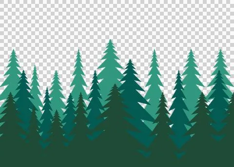 Pine tree green layer dark to light Stock Illustration