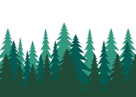 Pine tree green layer dark to light Stock Illustration