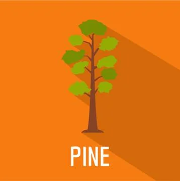 Pine tree icon, flat style Stock Illustration