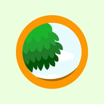 Pine tree icon in flat style. Nature illustration on white isolated background. Stock Illustration