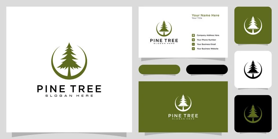 Pine tree icon illustration isolated vector sign symbol Stock Illustration