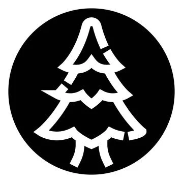 Pine tree icon inside black circle design Stock Illustration