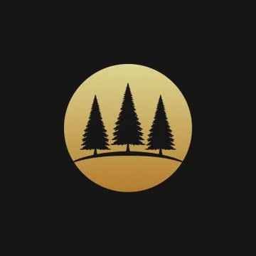 Pine tree icon logo design. vector illustration Stock Illustration