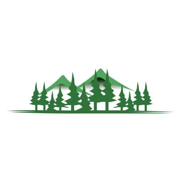 Pine tree icon logo design template Stock Illustration
