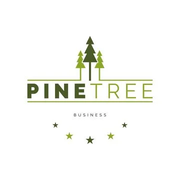 Pine Tree Icon Logo Design Template Stock Illustration