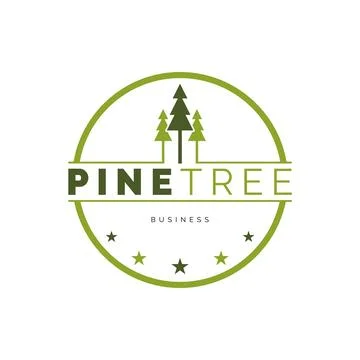 Pine Tree Icon Logo Design Template Stock Illustration