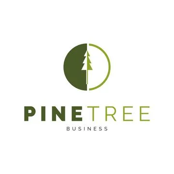 Pine Tree Icon Logo Design Template Stock Illustration
