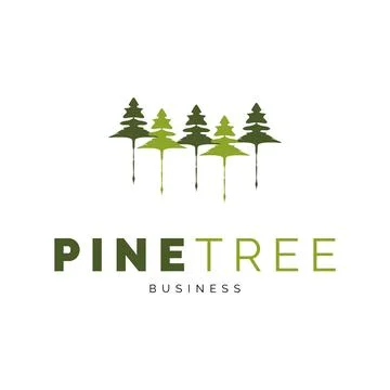 Pine tree icon logo design inspiration Stock Illustration