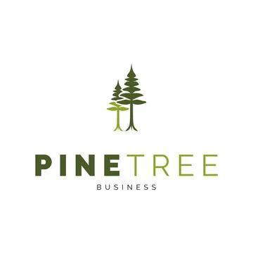 Pine Tree Icon Logo Design Template Stock Illustration