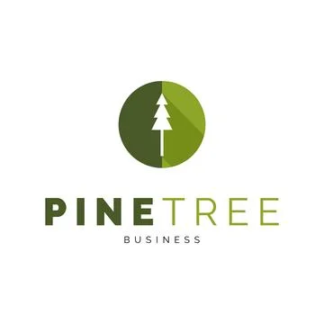 Pine Tree Icon Logo Design Template Stock Illustration