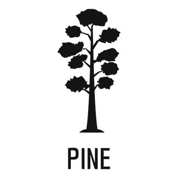 Pine tree icon, simple black style Stock Illustration