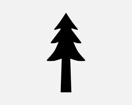 Pine Tree Icon Simple Cutout Christmas Nature Forest Plant Icon Sign Vector Stock Illustration