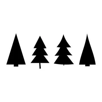 Pine tree icon. Simple illustration of pine tree vector icon for web. Stock Illustration