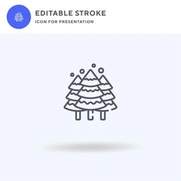 Pine Tree icon vector, filled flat sign, solid pictogram isolated on white, logo Illustrazione stock