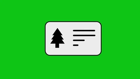 Pine tree identification card or id card motion graphic animation on green .. Stockbeeldmateriaal 346496790