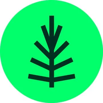 Pine Tree Lineart Logo simple icon line flat Stock Illustration