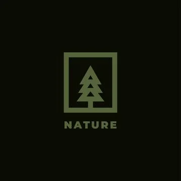Pine tree logo design	 Stock Illustration