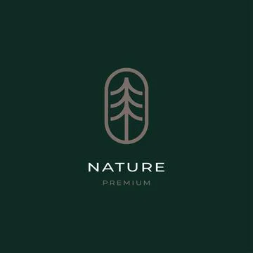 Pine tree logo design inspiration vector template	 Stock Illustration