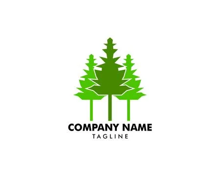 Pine tree Logo design inspiration Stock Illustration