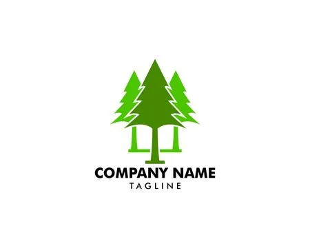 Pine Tree Logo Design Inspiration Stock Illustration