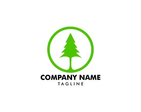 Pine Tree Logo Design Inspiration Stock Illustration