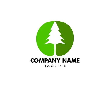 Pine Tree Logo Design Inspiration Stock Illustration