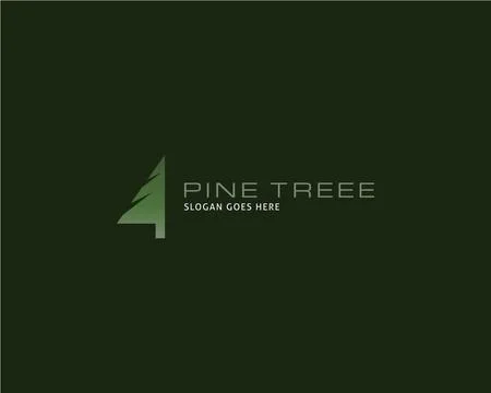 Pine Tree Logo Design Template Stock Illustration