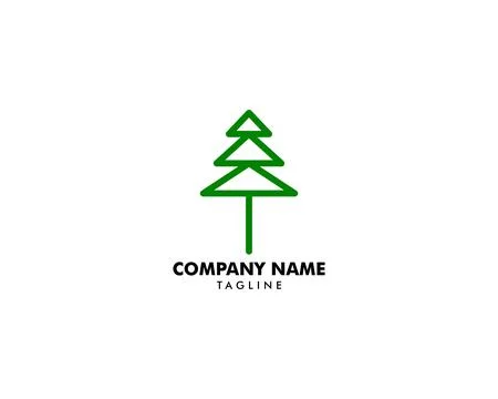 Pine Tree Logo Design Template Stock Illustration