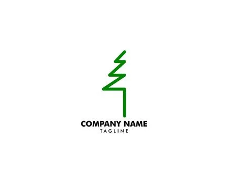 Pine Tree Logo Design Template Stock Illustration