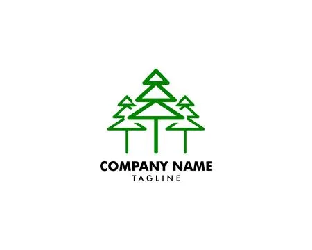 Pine Tree Logo Design Template Stock Illustration