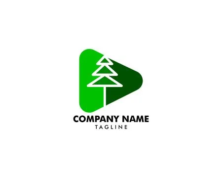 Pine Tree Logo Design Template Stock Illustration