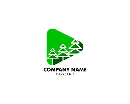 Pine Tree Logo Design Template Stock Illustration