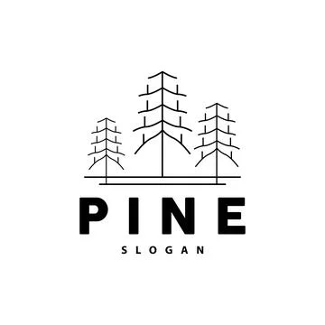 Pine Tree Logo, Luxurious Elegant Simple Design, Fir Tree Vector Abstract, .. Stock Illustration