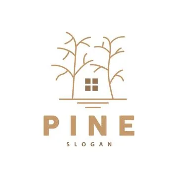 Pine Tree Logo, Luxurious Elegant Simple Design, Fir Tree Vector Abstract, .. 스톡 일러스트