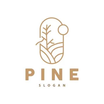Pine Tree Logo, Luxurious Elegant Simple Design, Fir Tree Vector Abstract, .. 스톡 일러스트